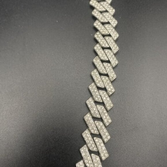 Iced Out Men's Miami Cuban Link Necklace Silver Tone 13mm 20" Hip Hop LOOK READ - Picture 3 of 7